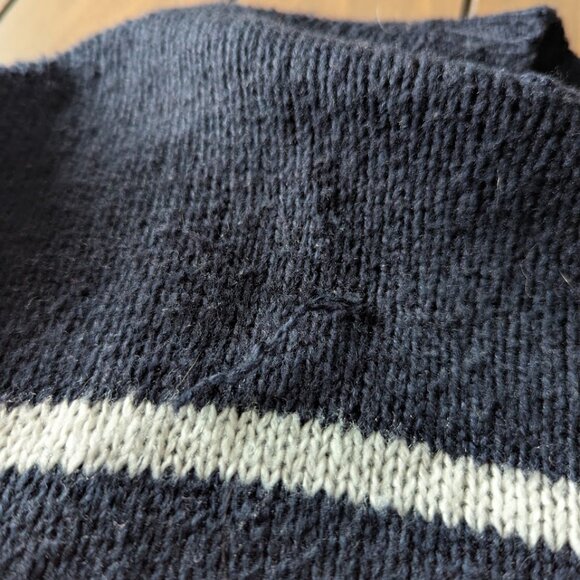 DJAB Navy Blue Striped Sweater w/ Pink Accent – Size L - Picture 3 of 6